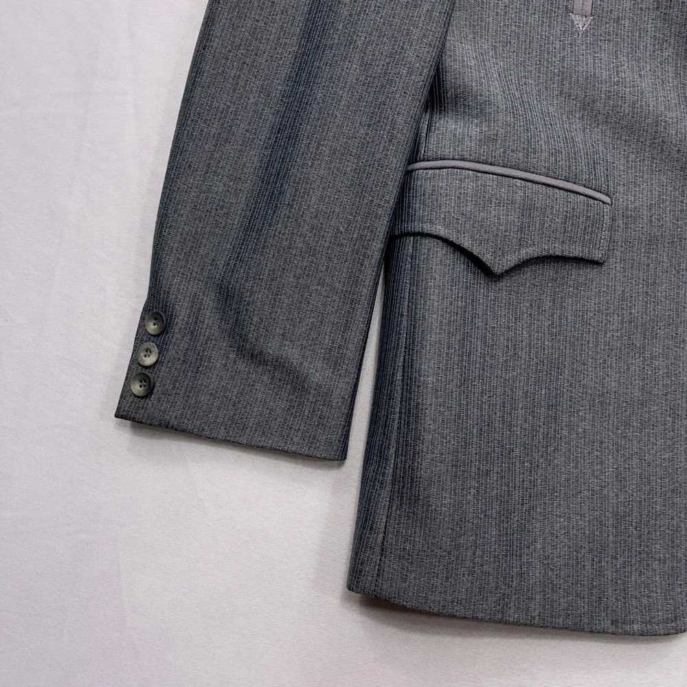 Circle S Blazer Western Sport Coat Yoke Pockets Gray Mens 40R